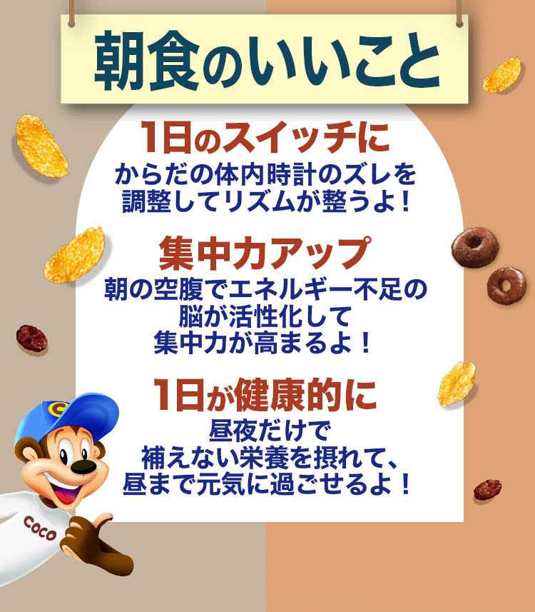 朝食のいいこと 1日のスイッチに/集中力アップ/1日が健康的に