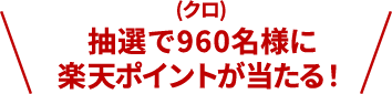 抽選で960名様に楽天ポイントが当たる！