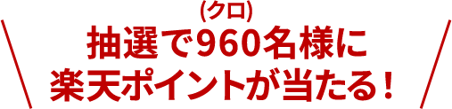 抽選で960名様に楽天ポイントが当たる！