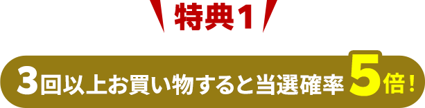 特典1_3回以上お買い物すると当選確率5倍!